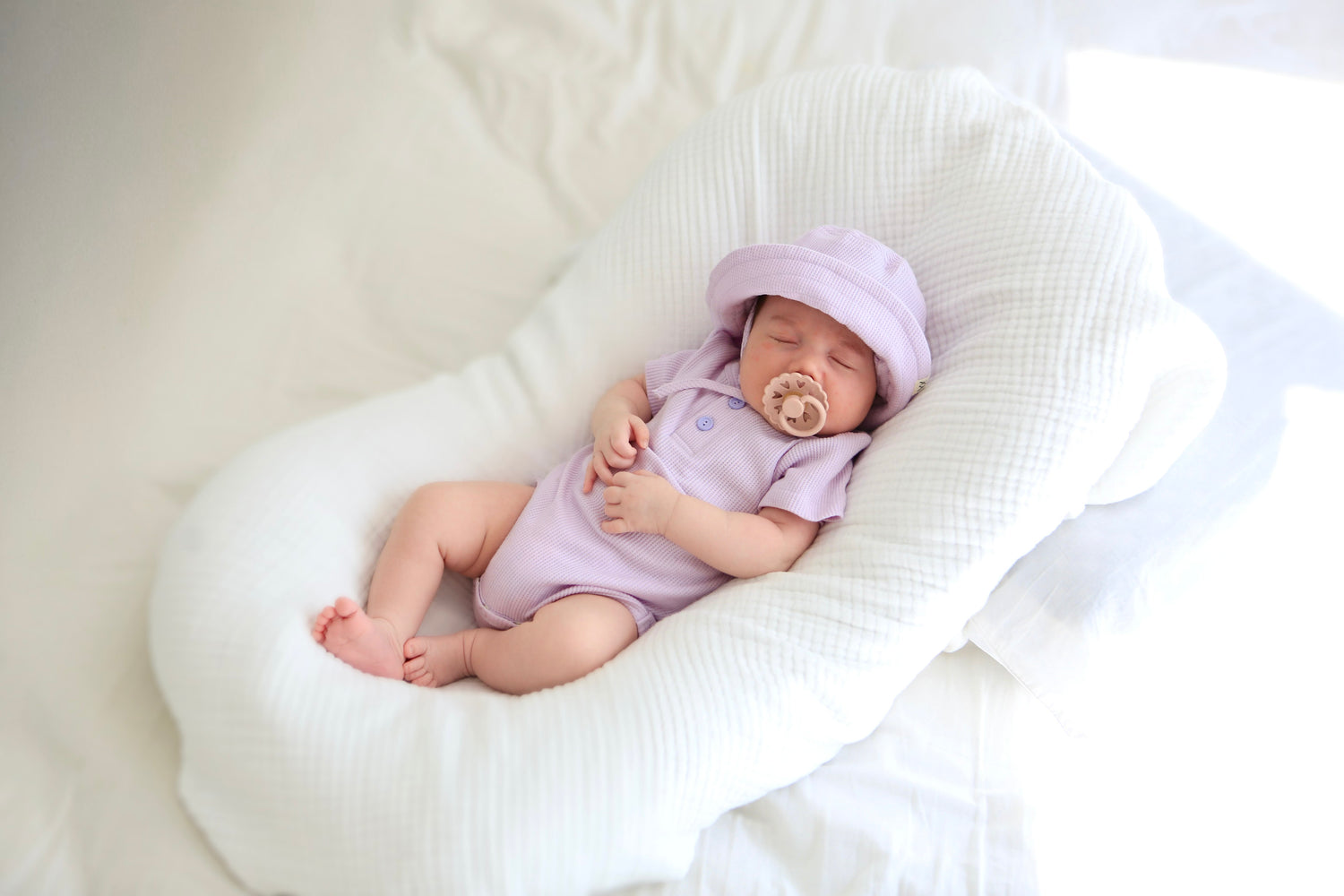 Summer Bodysuit &amp; Sunhat - Lilac