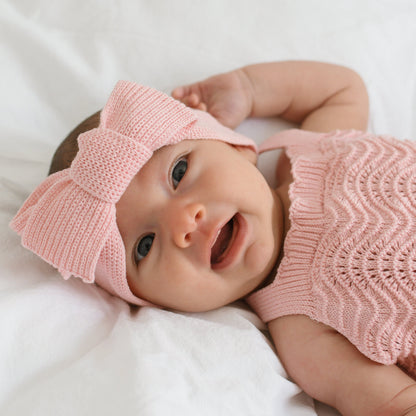 Textured Knit Topknot - Pink