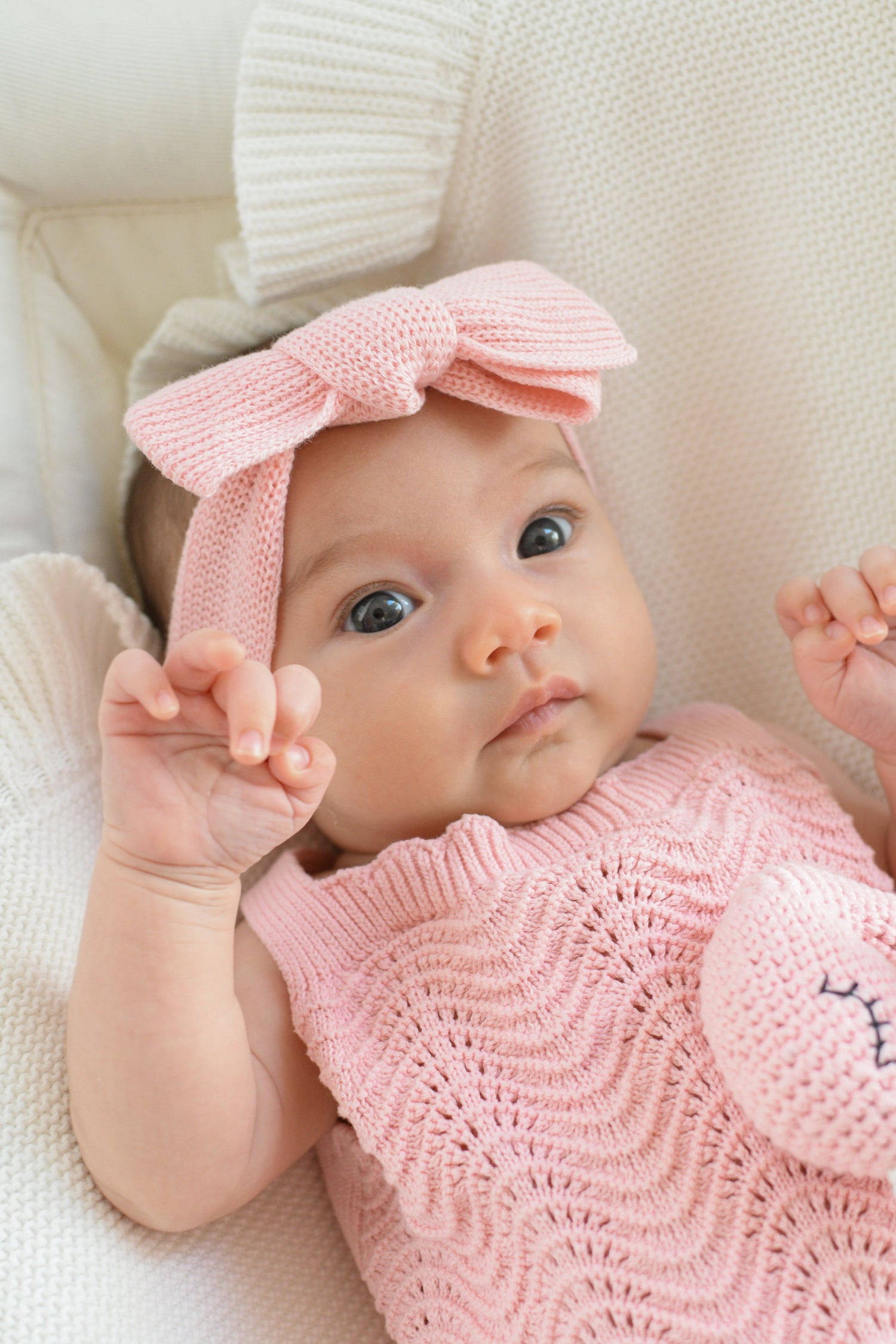 Textured Knit Topknot - Pink