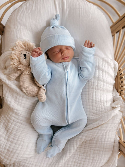 My First Outfit - Baby Blue - Onesie &amp; Beanie Set