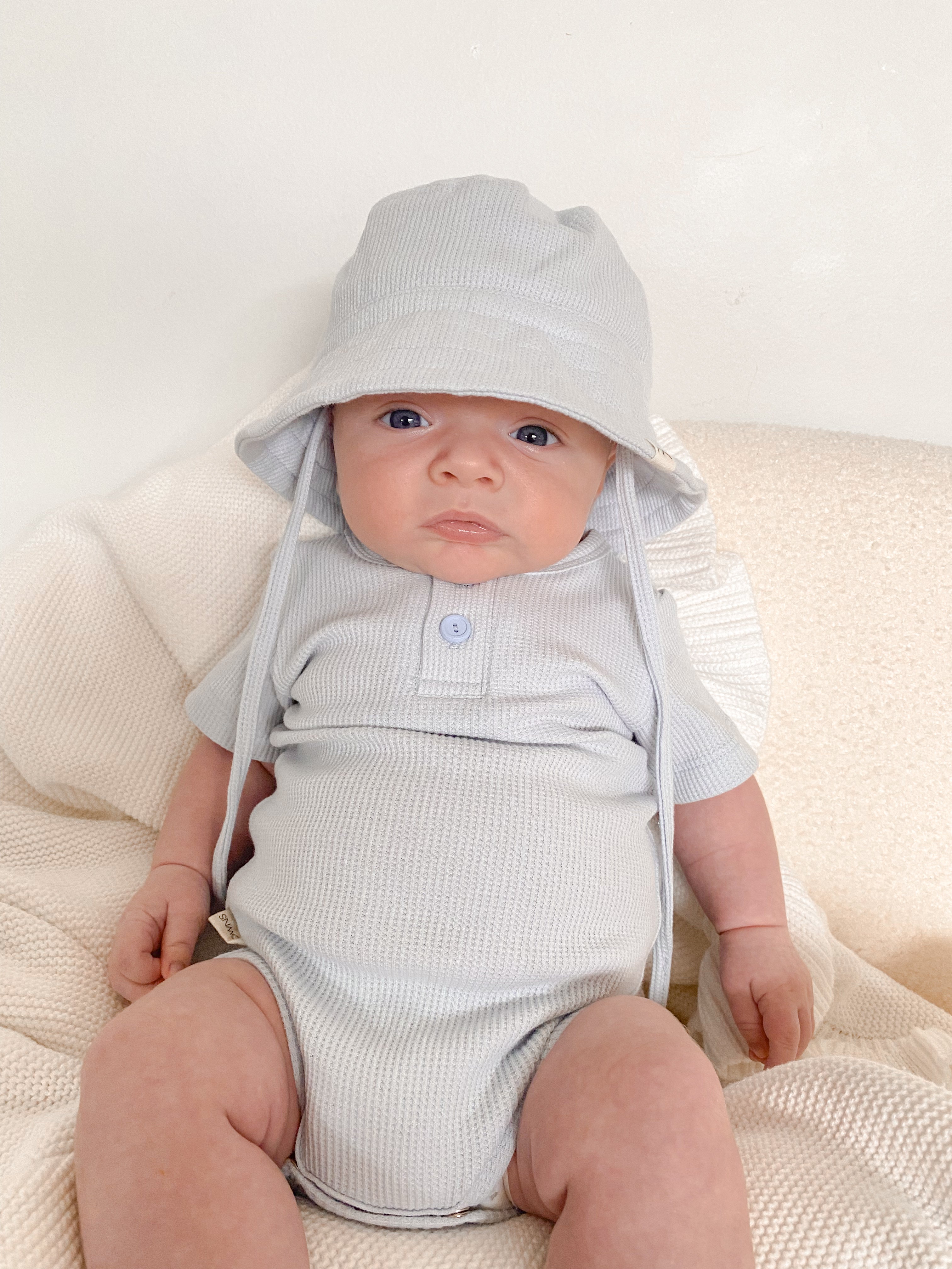 Summer Bodysuit &amp; Sunhat - Sky Blue