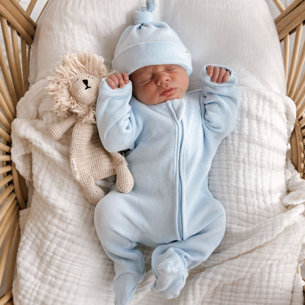 My First Outfit - Baby Blue - Onesie &amp; Beanie Set