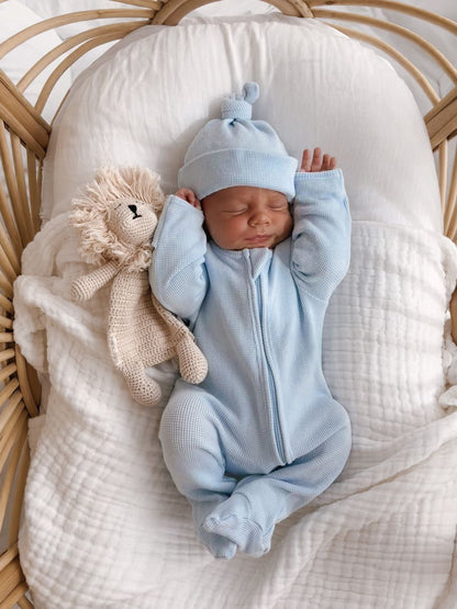 My First Outfit - Baby Blue - Onesie &amp; Beanie Set