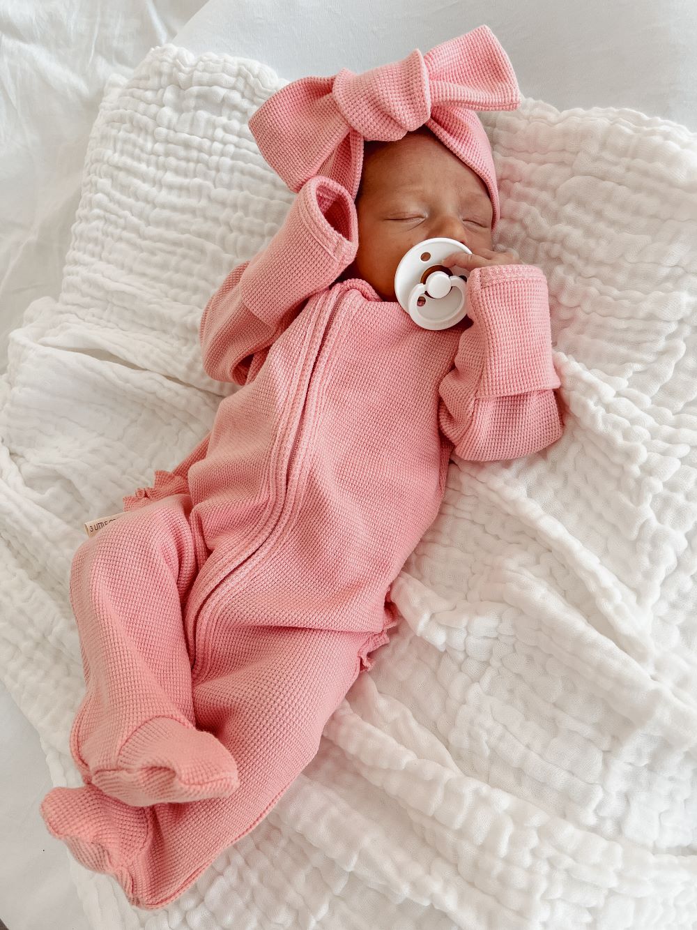 My First Outfit - Bubblegum - Flutter Bum Onesie &amp; Topknot Set