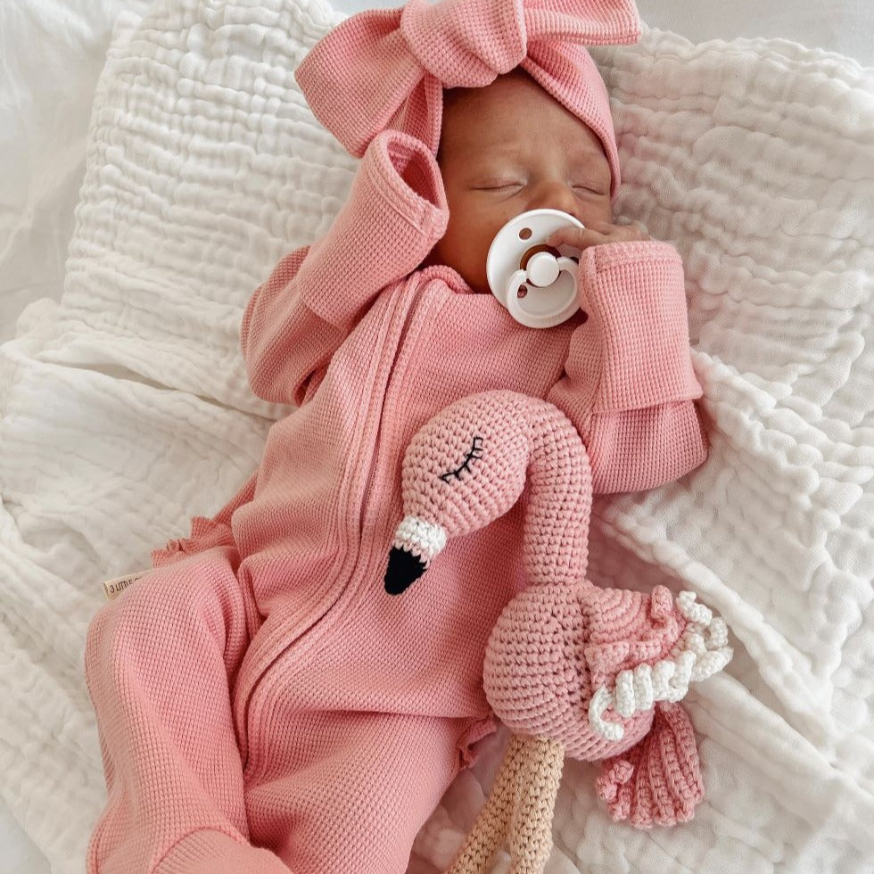 My First Outfit - Bubblegum - Flutter Bum Onesie &amp; Topknot Set