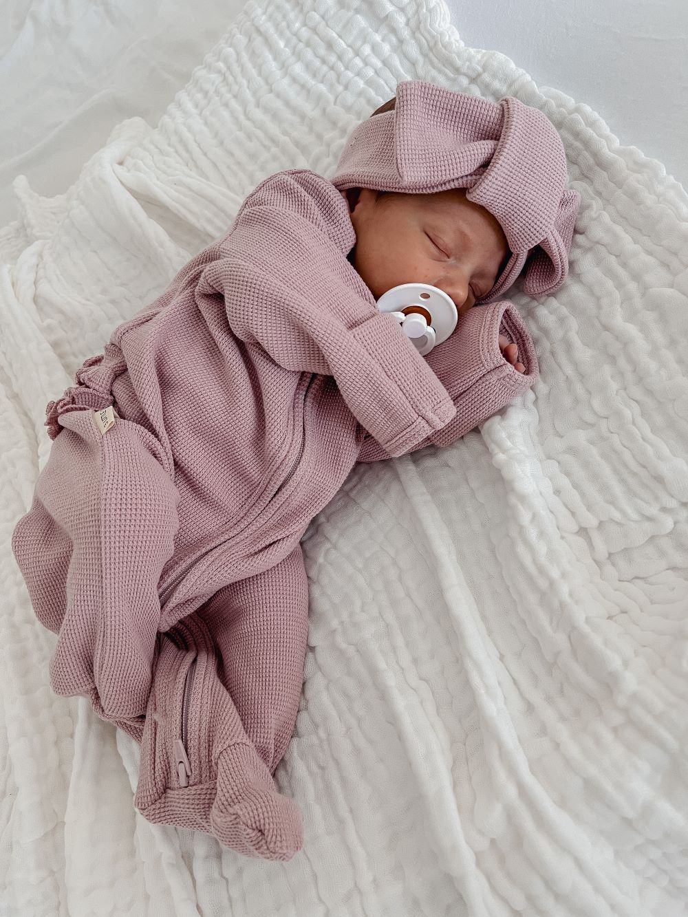 My First Outfit - Soft Lavender - Flutter Bum Onesie &amp; Topknot Set