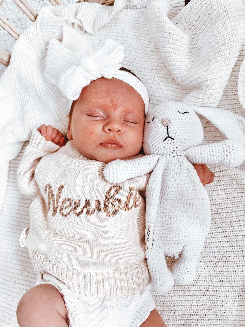 Textured Knit Topknot Ivory